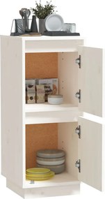 vidaXL Ντουλάπι Λευκό 31,5 x 34 x 75 εκ. από Μασίφ Ξύλο Πεύκου