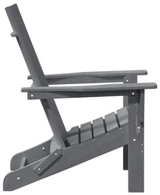 vidaXL Αναδιπλούμενη Καρέκλα Adirondack Ανοιχτό γκρι 74,5x80,5x90 εκ HDPE