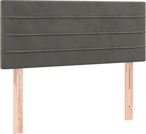 vidaXL Κρεβάτι Boxspring με Στρώμα Σκούρο Γκρι 80x200 εκ. Βελούδινο