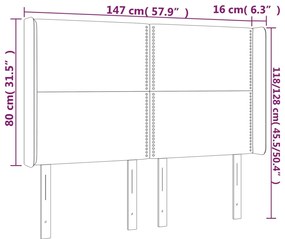 vidaXL Κεφαλάρι Κρεβατιού LED Σκούρο Πράσινο 147x16x118/128 εκ