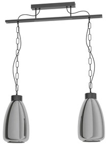 Φωτιστικό Οροφής-Ράγα 'Brickfield' 43395 Black-Clear Eglo Metal, Glass