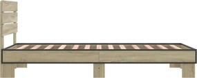 vidaXL Κρεβάτι με Κεφαλάρι Sonoma Δρυς 80 x 200 cm Επεξεργασμένο Ξύλο