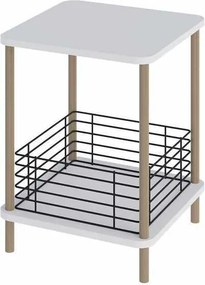 Βοηθητικό Τραπεζάκι Λευκό / Μαύρο MECRO 45x38x58