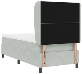 vidaXL Κρεβάτι με Στρώμα  Light Grey 90x200 cm Βελούδο