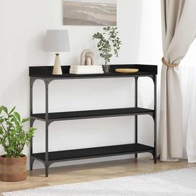 vidaXL Κονσόλα Μαύρη Δρυς 100x30x80 εκ. Επεξεργασμένου Ξύλου και Χάλυβα