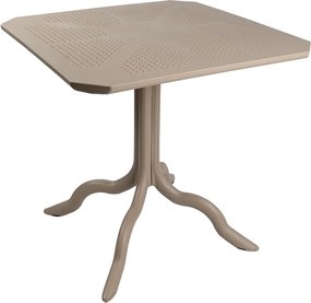 Τραπέζι Icon pakoworld PP σε απόχρωση cappucino 80x80x74.5εκ