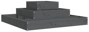 vidaXL Ζαρντινιέρα Γκρι 80 x 80 x 27 εκ. από Μασίφ Ξύλο Πεύκου