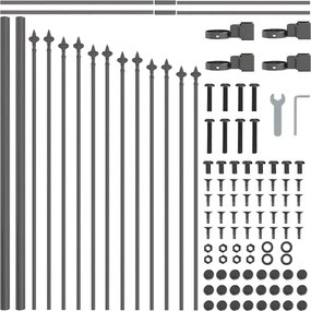 vidaXL Φράχτης Κήπου 5 pcs Γκρι 170 x 140 εκ