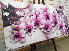 Εικόνα μωβ λουλούδια σε αφηρημένο φόντο