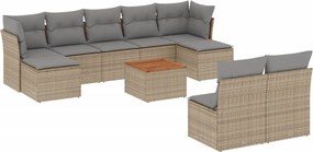 vidaXL Patio Sofa Set 10-θέσια Mix Beige and Light Grey