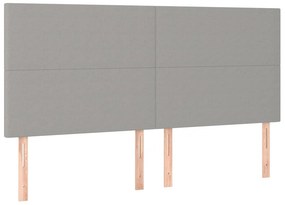 vidaXL Κρεβάτι Boxspring με Στρώμα &amp; LED Αν.Γκρι 160x200εκ. Υφασμάτινο