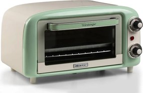 Ηλεκτρικός φούρνος Ariete VINTAGE 3919/04, 800W, 10 l, 3 λειτουργίες, Μέχρι 230°C, Διπλό θερμικό γυαλί, Χρονοδιακόπτης 60 λεπτά, Πράσινο