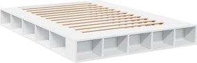 vidaXL Πλαίσιο Κρεβατιού Λευκό 140 x 200 εκ. Επεξεργ. Ξύλο