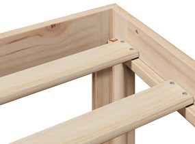 Κρεβάτι Βιβλιοθήκη Χωρίς Στρώμα 75x190 εκ Μασίφ Ξύλο Πεύκο - Καφέ