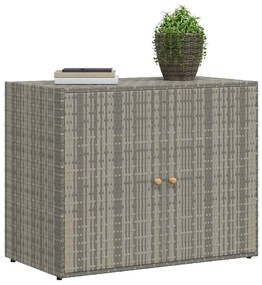 vidaXL Ντουλάπι Αποθήκευσης Κήπου Γκρι 100x55,5x80 εκ. Συνθετικό Ρατάν