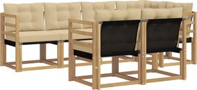 vidaXL Σειρά Καναπέ Εξωτερικού με μαξιλάρι 7 pcs Λευκό και Μπεζ