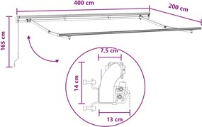 vidaXL Σκηνίτσα Αναδιπλούμενη Taupe 4 x 2 m ύφασμα