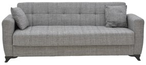 Καναπές-κρεβάτι με αποθηκευτικό χώρο τριθέσιος Modestole pakoworld γκρι ύφασμα 215x85x80εκ