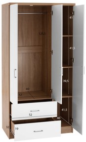 ΝΤΟΥΛΑΠΑ 3ΦΥΛΛΗ ME 2 ΣΥΡΤΑΡΙΑ CAESAR HM340.06 SONAMA - ΛΕΥΚO 89x42,5x181 εκ.