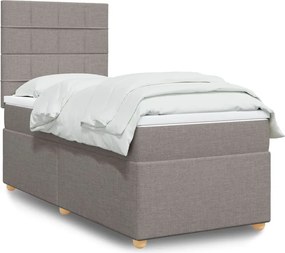 vidaXL Κρεβάτι Boxspring με Στρώμα Taupe 100 x 200 εκ. Υφασμάτινο