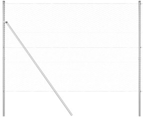 vidaXL Στύλος Περιφράξεων Ασημί 25 x 1,5 μ (36 mm πλέγμα) Ατσάλι
