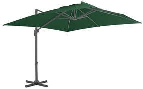 Ομπρέλα Κρεμαστή Πράσινη 400 x 300 εκ. με Ιστό Αλουμινίου - Πράσινο