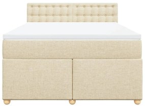 vidaXL Κρεβάτι Boxspring με Στρώμα Κρεμ 160x200 εκ. Υφασμάτινο