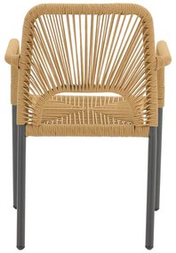 Καρέκλα - Πολυθρόνα αλουμινίου Norture στοιβαζόμενη ανθρακί σκελετός-φυσικό rattan 57x63x82 εκ. 57x63x82 εκ.