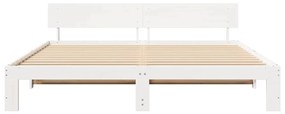vidaXL Σκελετός Κρεβατιού Λευκό 180 x 200 cm Μασίφ ξύλο πεύκου