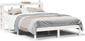 vidaXL Σκελετός Κρεβ. Χωρίς Στρώμα Λευκό 140x200 εκ Μασίφ Πεύκο