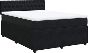 vidaXL Κρεβάτι Boxspring με Στρώμα Μαύρο 160x200 εκ. Βελούδινο