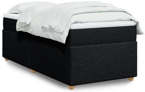 vidaXL Κρεβάτι Boxspring με Στρώμα Μαύρο 90x190 εκ.Υφασμάτινο