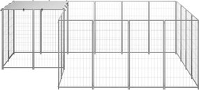 vidaXL Σπιτάκι Σκύλου Ασημί 6,05 m² Ατσάλινο