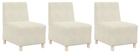 vidaXL Καναπέδες 3 pcs Κρεμ 55 x 74 x 82 εκ. Βελούδο
