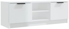 vidaXL Έπιπλο Τηλεόρασης Γυαλ. Λευκό 102x35x36,5 εκ Επεξεργασμένο Ξύλο