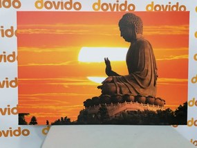 Εικόνα του αγάλματος του Βούδα στο ηλιοβασίλεμα - 90x60