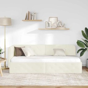 vidaXL Κρεβάτι Γωνίας Κρεμ 80 x 200 cm Βελούδο