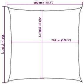 Πανί Σκίασης Τερακότα 3 x 3 μ. από HDPE 160 γρ./μ² - Καφέ