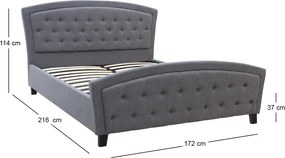 Κρεβάτι Alexia Megapap υφασμάτινο χρώμα γκρι 160x200εκ.