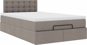 vidaXL Οθωμανικό κρεβάτι με στρώμα Taupe 120x200cm ύφασμα
