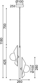 Φωτιστικό Οροφής Δίφωτο Aca Polygon HL42592P25BG