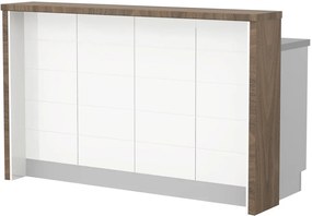Πάγκος νησίδας Hudson-Μήκος: 160 εκ.-Λευκό-Carini Wallnut