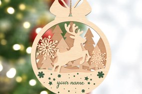 Intra απο ξύλο plywood 3mm-4mm πάχος – Εξατομικευμένο Χριστουγεννιάτικο Στολίδι από Τάρανδο Δίασταση  20x20 cm INTRAFABR-106720516