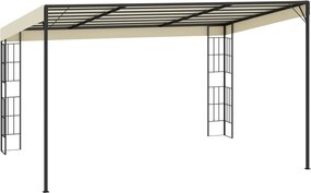 vidaXL Κιόσκι Επιτοίχιο 3 x 4 μ. Κρεμ Υφασμάτινο