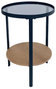 ACCORDO SIDE TABLE ΦΙΜΕ ΦΥΣΙΚΟ ΜΑΥΡΟ D40xH60cm - 04-0967 - 04-0967