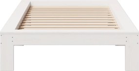 vidaXL Σκελετός Κρεβατιού Χωρίς Στρώμα Λευκό 100x200 εκ. Μασίφ Πεύκο