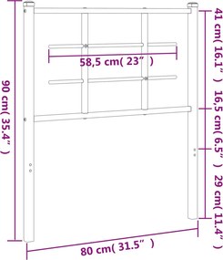 vidaXL Ανταλλακτικό κεφαλάρι Μαύρο 75 εκ. Μεταλλικό