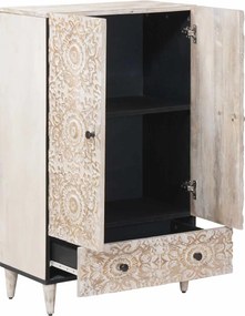 vidaXL Ψηλή Επιφάνεια Λευκό 60 x 33,5 x 100 εκ. Στερεό ξύλο μάνγκο