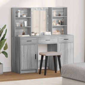 vidaXL Σετ Τραπεζιού Μακιγιάζ 3 pcs Γκρι sonoma 50 x 41 x 135 εκ