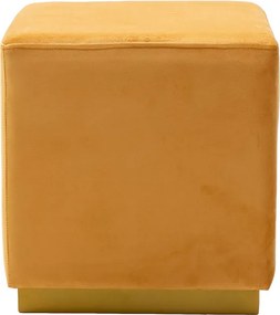 Σκαμπό σαλονιού Pyra pakoworld βελούδο χρυσό 39x39x41εκ